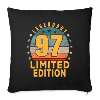 Birthday Legendary 97 Years Limited Edition - Sofa pillowcase 17,3'' x 17,3'' (45 x 45 cm) - black - Front