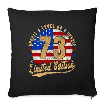 Update Level Up 73 Years Limited Edition USA - Sofa pillowcase 17,3'' x 17,3'' (45 x 45 cm) - black - Front