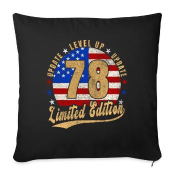 Update Level Up 78 Years Limited Edition USA - Sofa pillowcase 17,3'' x 17,3'' (45 x 45 cm) - black - Front