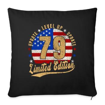 Update Level Up 79 Years Limited Edition USA - Sofa pillowcase 17,3'' x 17,3'' (45 x 45 cm) - black - Front
