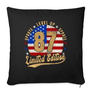 Mise à jour Level Up 87 Years Limited Edition USA - Housse de coussin décorative 45 x 45 cm - noir - Devant