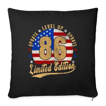 Mise à jour Level Up 86 Years Limited Edition USA - Housse de coussin décorative 45 x 45 cm - noir - Devant