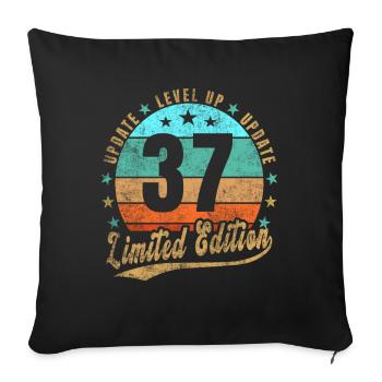 Update Level Up 37 Years Limited Edition Retro - Sofa pillowcase 17,3'' x 17,3'' (45 x 45 cm) - black - Front
