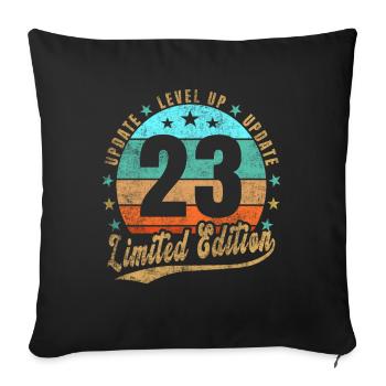 Update Level Up 23 Jahre Limited Edition Retro - Sofakissenbezug 45 x 45 cm - Schwarz - Vorne