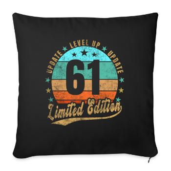 Update Level Up 61 Years Limited Edition Retro - Sofa pillowcase 17,3'' x 17,3'' (45 x 45 cm) - black - Front