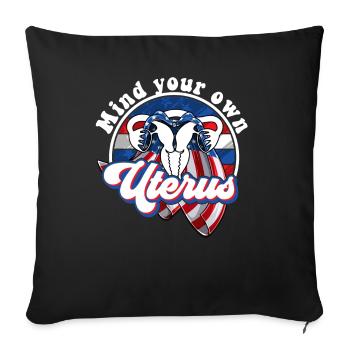 Occupez-vous de votre propre utérus - Housse de coussin décorative 45 x 45 cm - noir - Devant