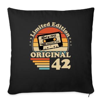 1942 Vintage Vintage Anniversaire Rétro Cadeau - Housse de coussin décorative 45 x 45 cm - noir - Devant