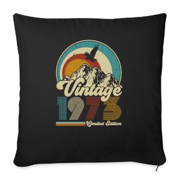 Vintage 1973 vintage retro adler grunge - Sofa pillowcase 17,3'' x 17,3'' (45 x 45 cm) - black - Front