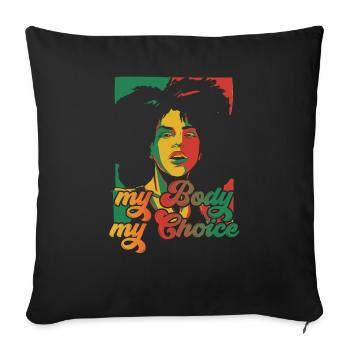 mon corps mon choix féminisme femmes femmes - Housse de coussin décorative 45 x 45 cm - noir - Devant
