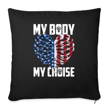 mon corps mon choix féminisme femmes femmes - Housse de coussin décorative 45 x 45 cm - noir - Devant