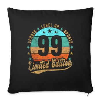 Update Level Up 99 Jahre Limited Edition Retro - Sofakissenbezug 45 x 45 cm - Schwarz - Vorne