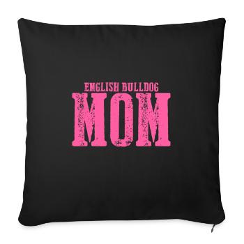 Deutsch Bulldog Maman Chien - Housse de coussin décorative 45 x 45 cm - noir - Devant