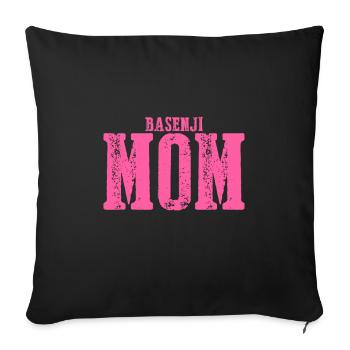 Basenji Maman Chien - Housse de coussin décorative 45 x 45 cm - noir - Devant