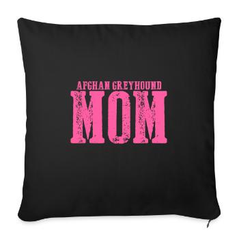 Afghan Greyhound Mom Dog - Sofa pillowcase 17,3'' x 17,3'' (45 x 45 cm) - black - Front