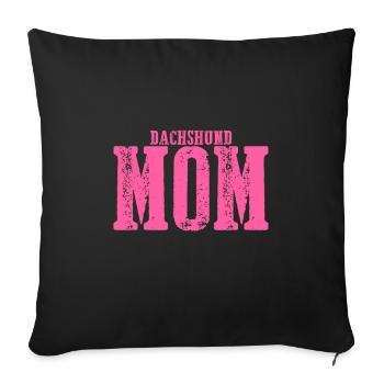 Teckel Maman Chien - Housse de coussin décorative 45 x 45 cm - noir - Devant