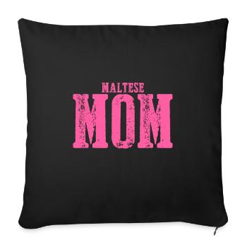 Maman maltaise Chien - Housse de coussin décorative 45 x 45 cm - noir - Devant