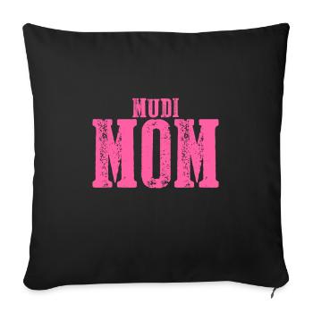 Mudi maman Chien - Housse de coussin décorative 45 x 45 cm - noir - Devant