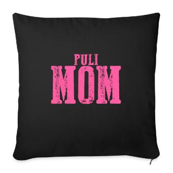 Puli maman Chien - Housse de coussin décorative 45 x 45 cm - noir - Devant