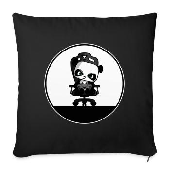 Cute Gaming Panda, PEW PEW, Nerd, Gamer, Gaming - Sofa pillowcase 17,3'' x 17,3'' (45 x 45 cm) - black - Front