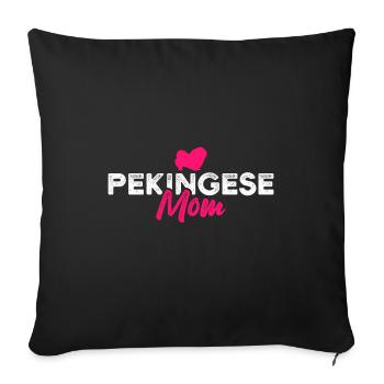 Pekingese mom - Sofa pillowcase 17,3'' x 17,3'' (45 x 45 cm) - black - Front