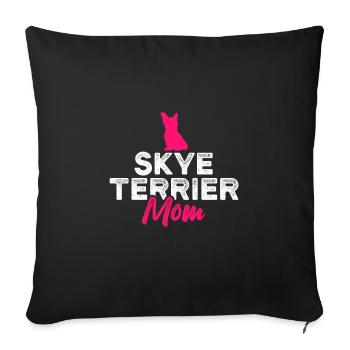 Skye Terrier maman - Housse de coussin décorative 45 x 45 cm - noir - Devant