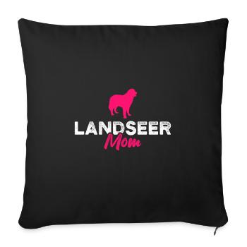 Maman Landseer - Housse de coussin décorative 45 x 45 cm - noir - Devant