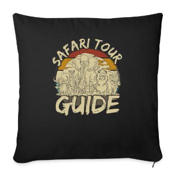 Safari Tour Guide Costume Africa Zoo Tour Tour - Sofa pillowcase 17,3'' x 17,3'' (45 x 45 cm) - black - Front