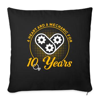Rose Wedding 10 Years Marriage Gift - Sofa pillowcase 17,3'' x 17,3'' (45 x 45 cm) - black - Front