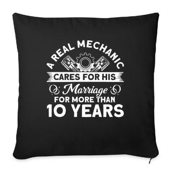 Rose Wedding 10 Years Marriage Gift - Sofa pillowcase 17,3'' x 17,3'' (45 x 45 cm) - black - Front