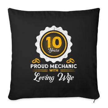 Rose Wedding 10 Years Marriage Gift - Sofa pillowcase 17,3'' x 17,3'' (45 x 45 cm) - black - Front
