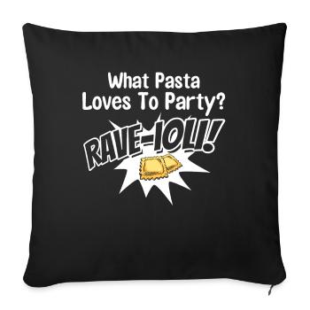 Noodles Noodle Lover Ravioli Gift - Sofa pillowcase 17,3'' x 17,3'' (45 x 45 cm) - black - Front