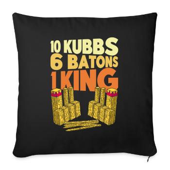 Kubb 10 Kubbs 6 Stöcke 1 König Geschenk - Sofakissenbezug 45 x 45 cm - Schwarz - Vorne