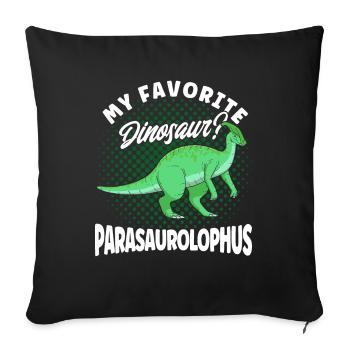 Parasaurolophus Dinosaur Lover Gift - Sofa pillowcase 17,3'' x 17,3'' (45 x 45 cm) - black - Front