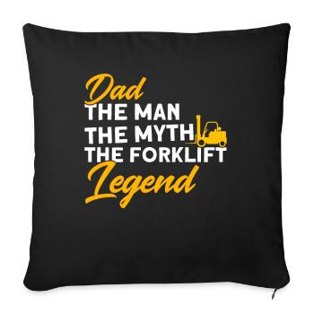 Forklift driver Papa, the forklift legend - Sofa pillowcase 17,3'' x 17,3'' (45 x 45 cm) - black - Front