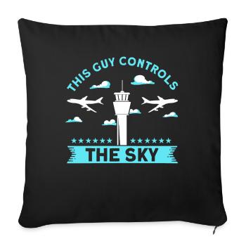 Cadeau d’aéroport de contrôle de la circulation aérienne - Housse de coussin décorative 45 x 45 cm - noir - Devant