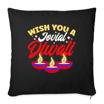 Diwali Hindus Sikh Festival of Lights Gift - Sofa pillowcase 17,3'' x 17,3'' (45 x 45 cm) - black - Front