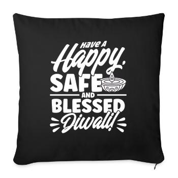 Diwali Hindus Sikh Fest der Lichter Geschenk - Sofakissenbezug 45 x 45 cm - Schwarz - Vorne