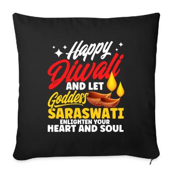 Diwali Hindus Sikh Fest der Lichter Geschenk - Sofakissenbezug 45 x 45 cm - Schwarz - Vorne