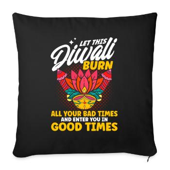 Diwali Hindus Sikh Fest der Lichter Geschenk - Sofakissenbezug 45 x 45 cm - Schwarz - Vorne