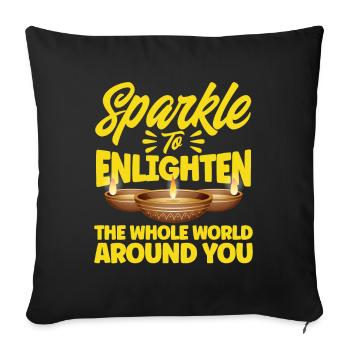 Diwali Hindus Sikh Festival of Lights Gift - Sofa pillowcase 17,3'' x 17,3'' (45 x 45 cm) - black - Front