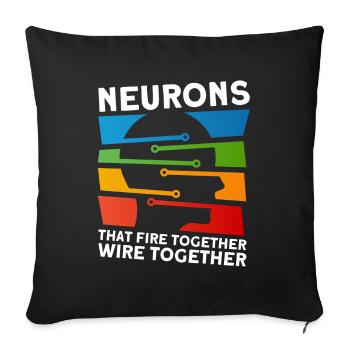 Neurobiologie Neuroscientifique Cadeau - Housse de coussin décorative 45 x 45 cm - noir - Devant