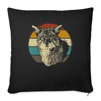 Coyote Kojote Tier Wildtier - Sofakissenbezug 45 x 45 cm - Schwarz - Vorne