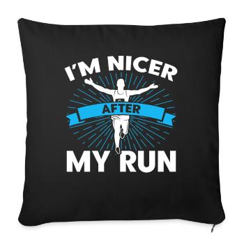 Running Runner Jogger Gift - Sofa pillowcase 17,3'' x 17,3'' (45 x 45 cm) - black - Front