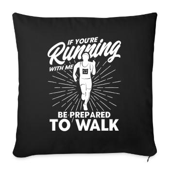 Half Marathon Jogging Running Gift - Sofa pillowcase 17,3'' x 17,3'' (45 x 45 cm) - black - Front