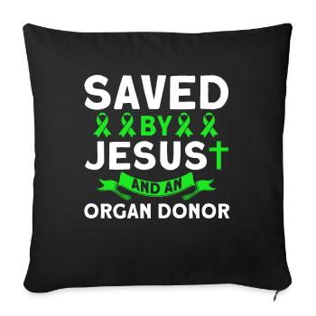 Transplanted Organ Transplant Surgery - Sofa pillowcase 17,3'' x 17,3'' (45 x 45 cm) - black - Front