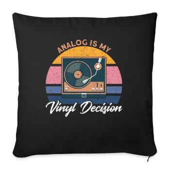 Disque vinyle LP Collector Cadeau - Housse de coussin décorative 45 x 45 cm - noir - Devant