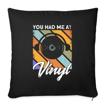 Collecteur de disques LP Collector - Housse de coussin décorative 45 x 45 cm - noir - Devant