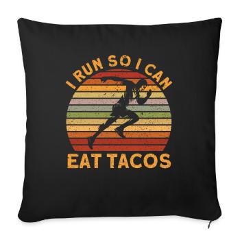 Running Half Marathon Jogging Gift - Sofa pillowcase 17,3'' x 17,3'' (45 x 45 cm) - black - Front