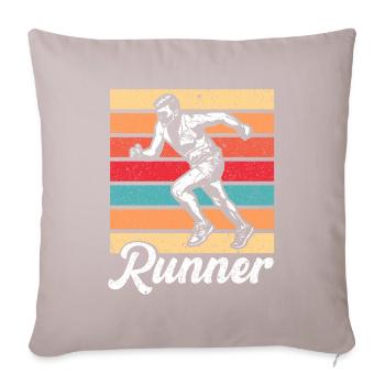 Jogging Running Jogger Cadeau - Housse de coussin décorative 45 x 45 cm - taupe clair - Devant