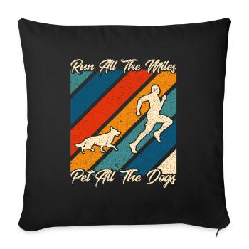 Half Marathon Jogging Running Gift - Sofa pillowcase 17,3'' x 17,3'' (45 x 45 cm) - black - Front